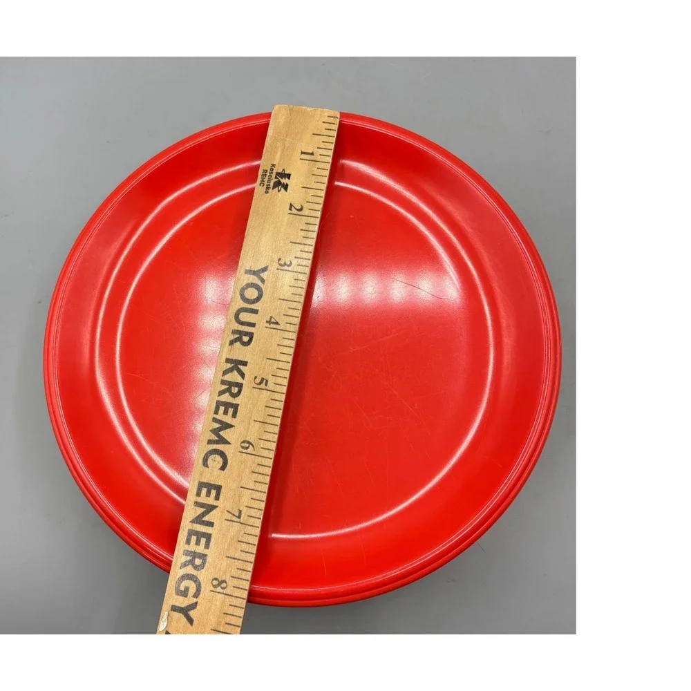 Vtg 12 Pc Rubbermaid Melamine‎ Plates Set Mixed Lot Yellow Red Brown Retro MCM